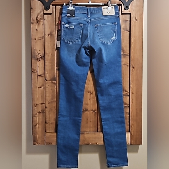 True Religion Halle Stretch Distressed Skinny Jeans Size 25 - Picture 5 of 16